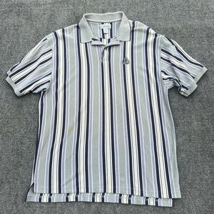 Vintage IZOD Crest Logo Polo Shirt Mens XL Striped 90s Cotton Golf Preppy
